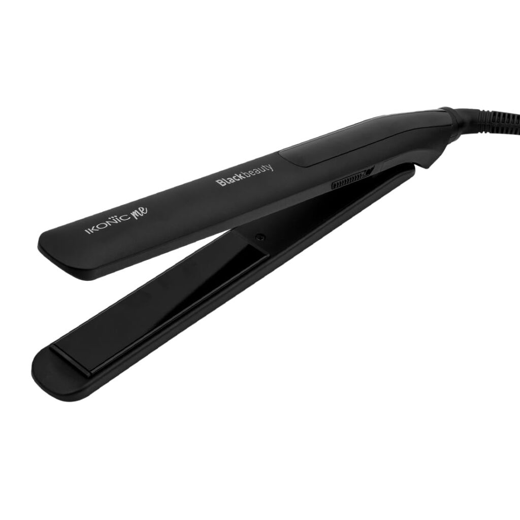 Ikonic Black Beauty Ceramic Coated Hair Straightener – Black