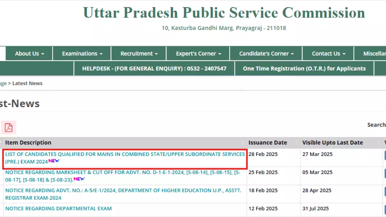 UPPSC PCS Prelims result 2024 declared at uppsc.up.nic.in: Check direct link here