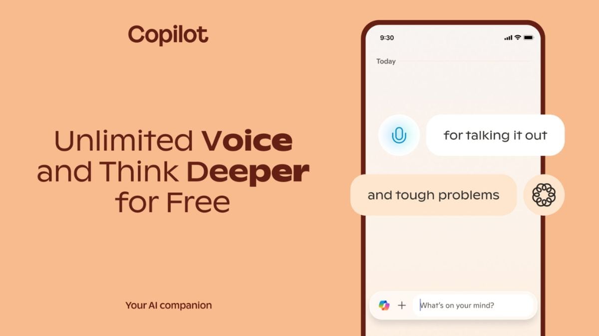 Free Copilot Users Get Unlimited Access to Voice and Think Deeper Features