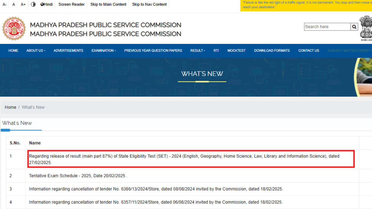 MP SET final result 2024 declared at mppsc.mp.gov.in, check direct link here